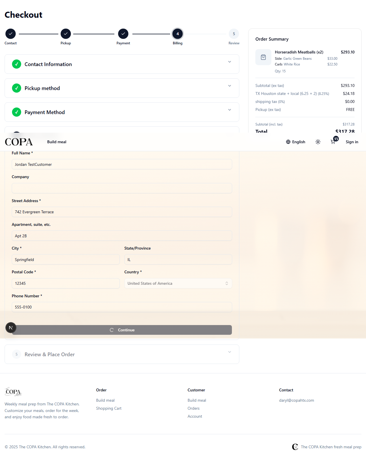 Illustration: order review step with totals